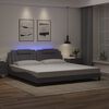 vidaXL Cadre de lit Viana avec LED sans matelas gris 200x200 cm