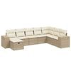 vidaXL Salon de jardin avec coussins 8 pcs beige r&eacute;sine tress&eacute;e