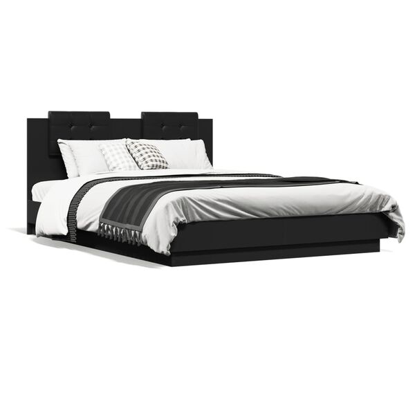 vidaXL Cadre de lit sans matelas noir 120x200 cm