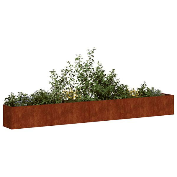 vidaXL Jardini&egrave;re rouill&eacute; 360x40x40 cm acier inoxydable