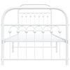 vidaXL Cadre de lit métal sans matelas avec pied de lit blanc 80x200cm