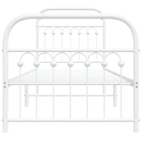 vidaXL Cadre de lit métal sans matelas avec pied de lit blanc 80x200cm