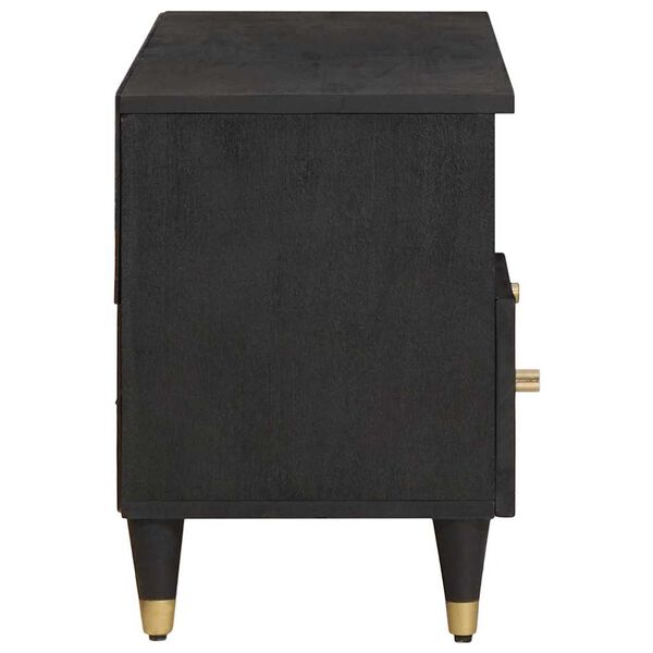 vidaXL Meuble TV Noir 100 x 33 x 46 cm Bois de mangue massif