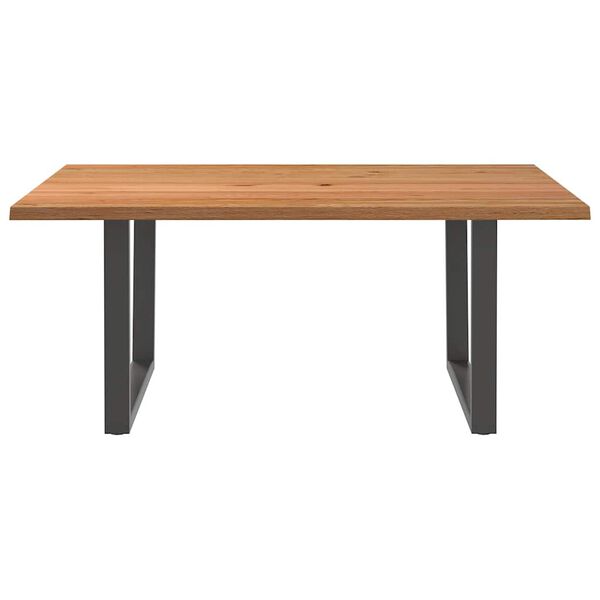 vidaXL Table à manger avec bord naturel 180x100x74cm bois massif chêne