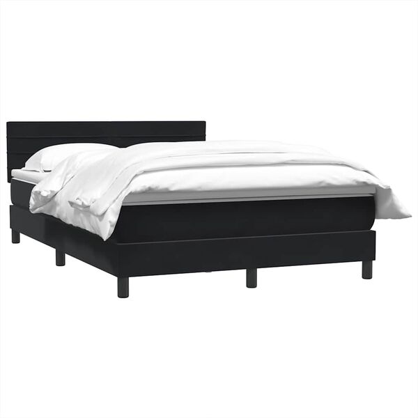 vidaXL Sommier &agrave; lattes de lit avec matelas noir 160x210 cm velours