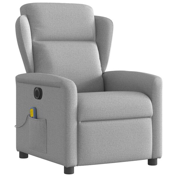 vidaXL Fauteuil de massage inclinable &eacute;lectrique gris nuage tissu