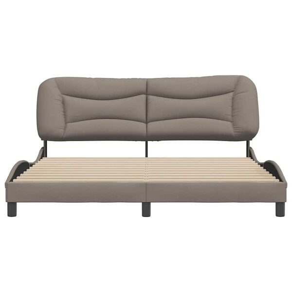 vidaXL Cadre de lit sans matelas Hvar taupe 180x200 cm tissu