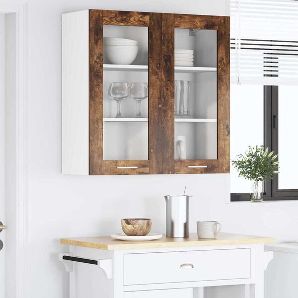 vidaXL Armoire suspendue Ch&ecirc;ne fum&eacute; 80 x 31 x 80 cm Bois d'ing&eacute;nierie