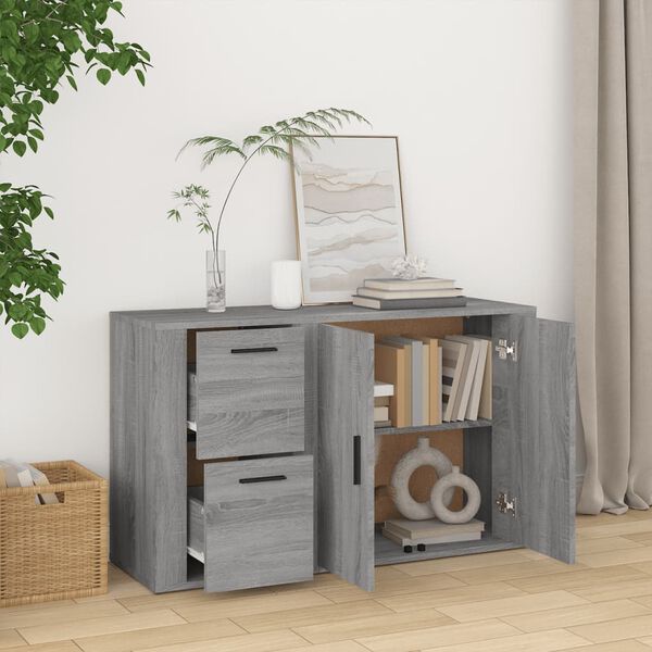 vidaXL Buffet Sonoma gris 100x33x59,5 cm Bois d'ing&eacute;nierie
