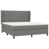 vidaXL Sommier &agrave; lattes de lit avec matelas Gris fonc&eacute; 160x200cm Tissu