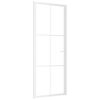 vidaXL Porte int&eacute;rieure 83x201,5 cm Blanc Verre ESG et aluminium