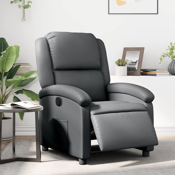 vidaXL Fauteuil inclinable &eacute;lectrique Gris Similicuir