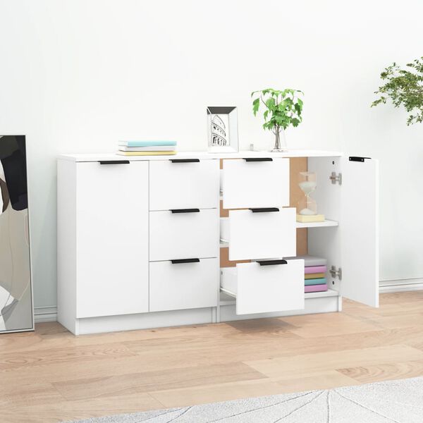vidaXL Buffets 2 pcs blanc 60x30x70 cm Bois d'ingénierie