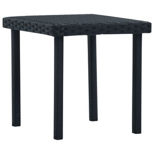 vidaXL Table &agrave; th&eacute; de jardin Noir 40x40x40 cm R&eacute;sine tress&eacute;e