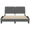 vidaXL Cadre de lit sans matelas gris fonc&eacute; 140x190 cm tissu