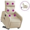 vidaXL Fauteuil inclinable de massage &eacute;lectrique Cr&egrave;me Tissu