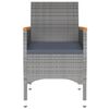 vidaXL Ensemble &agrave; manger de jardin 3 pcs R&eacute;sine tress&eacute;e Gris