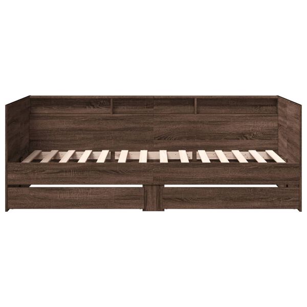 vidaXL Lit de jour avec tiroirs sans matelas chêne marron 90x190 cm