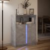 vidaXL Buffet avec LED gris b&eacute;ton 77x34x100 cm bois d'ing&eacute;nierie
