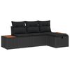 vidaXL Ensemble de canap&eacute; de jardin 4 pc Noir polyrotin