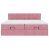 vidaXL Cadre de lit ottoman avec matelas rose 160x200 cm velours