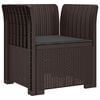 vidaXL Fauteuil 1 place avec coussin look rotin PP Marron