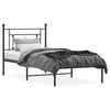 vidaXL Cadre de lit métal sans matelas avec tête de lit noir 90x190 cm