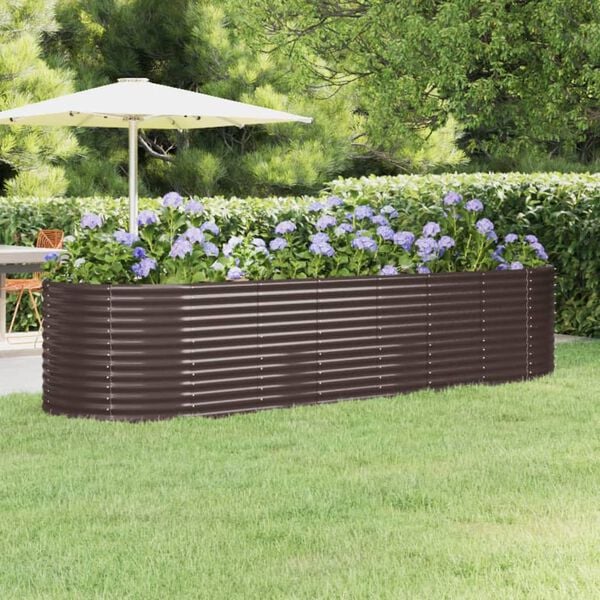 vidaXL Lit surélevé de jardin Acier galvanisé marron