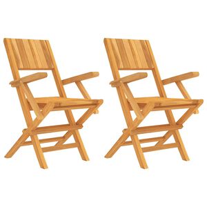 vidaXL Chaises pliantes, lot de 2, 55 x 61 x 90 cm, en bois de teck massif