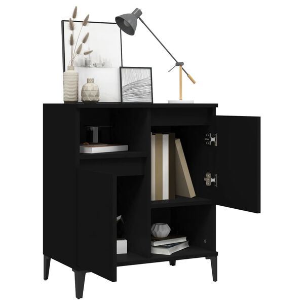 vidaXL Buffet Noir 60x35x70 cm Bois d'ingénierie