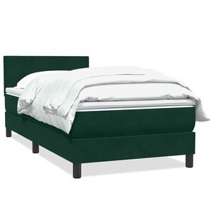 vidaXL Sommier &agrave; lattes de lit et matelas vert fonc&eacute; 80x220 cm velours