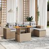 vidaXL Salon de jardin avec coussins 6 pcs beige r&eacute;sine tress&eacute;e