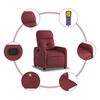 vidaXL Fauteuil de massage inclinable Rouge bordeaux Tissu