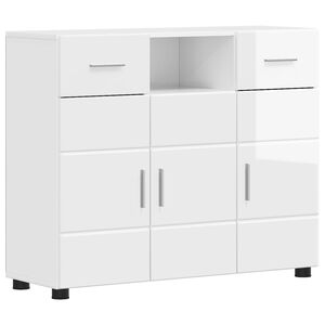 vidaXL Cabinet en Bois Blanc brillant Bois d'ing&eacute;nierie