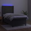 vidaXL Sommier &agrave; lattes de lit matelas LED Gris fonc&eacute; 90x190cm Velours