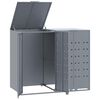 vidaXL Rangement &agrave; roulettes pour poubelles pour 2 bacs gris acier