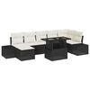 vidaXL Ensemble de canapé de jardin 8 pcs Noir Poly rotin
