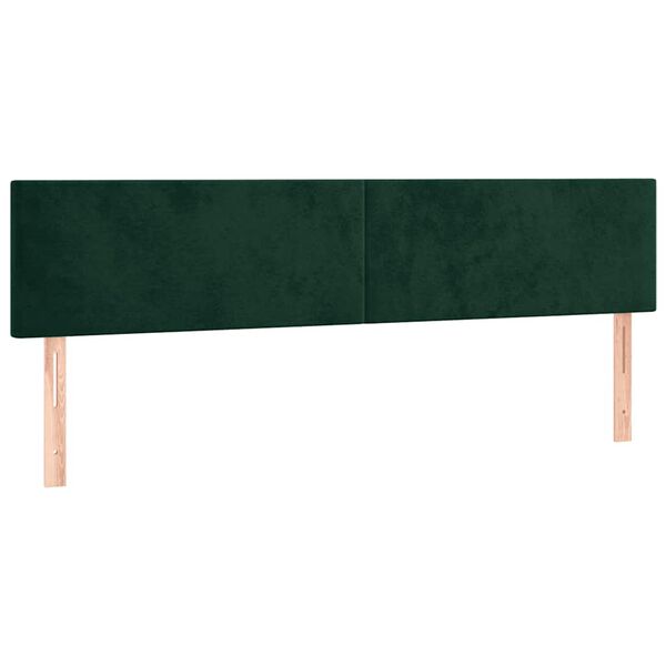 vidaXL T&ecirc;tes de lit 2 pcs Vert fonc&eacute; 90x5x78/88 cm Velours