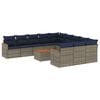 vidaXL Ensemble de canap&eacute; de jardin 12 pcs avec coussins gris r&eacute;sine tress&eacute;e