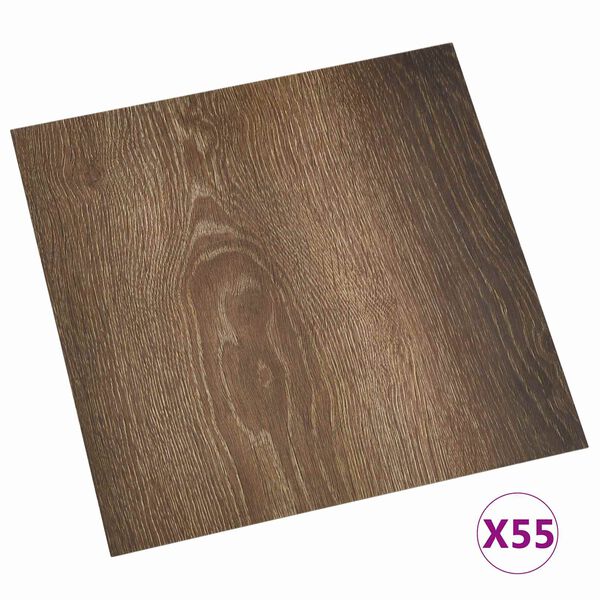 vidaXL Planches de sol 55 pcs Marron 5,11 m&sup2; PVC