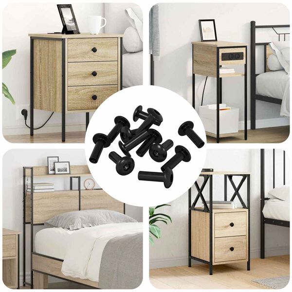 vidaXL Boulons &agrave; Manchon 8451 pcs Noir M&eacute;tал