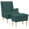 vidaXL Fauteuil avec pouf 2 pc Vert fonc&eacute; Tissu
