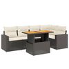 vidaXL Salon de jardin 6 pcs avec coussins noir r&eacute;sine tress&eacute;e