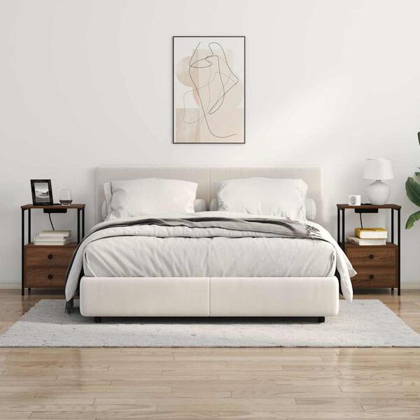 vidaXL Cabinet de chevet Ch&ecirc;ne brun 40 x 31 x 60 cm Bois d'ing&eacute;nierie