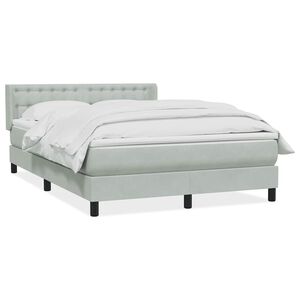 vidaXL Sommier &agrave; lattes de lit et matelas gris clair 160x210cm velours