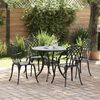 vidaXL Ensemble de salle &agrave; manger pour jardin 5 pcs Noir Aluminium