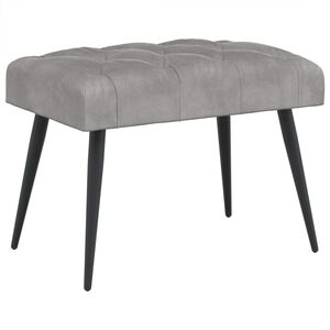 vidaXL Banc avec capitonnage bouton Gris clair 60 x 40 x 45 cm Velours