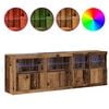 vidaXL Buffet LED Bois ancien 202 x 37 x 67 cm Bois d'ing&eacute;nierie