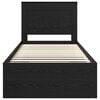vidaXL Cadre de lit avec tête de lit Noir 90 x 190 cm Pin massif