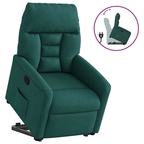 vidaXL Fauteuil inclinable vert fonc&eacute; tissu